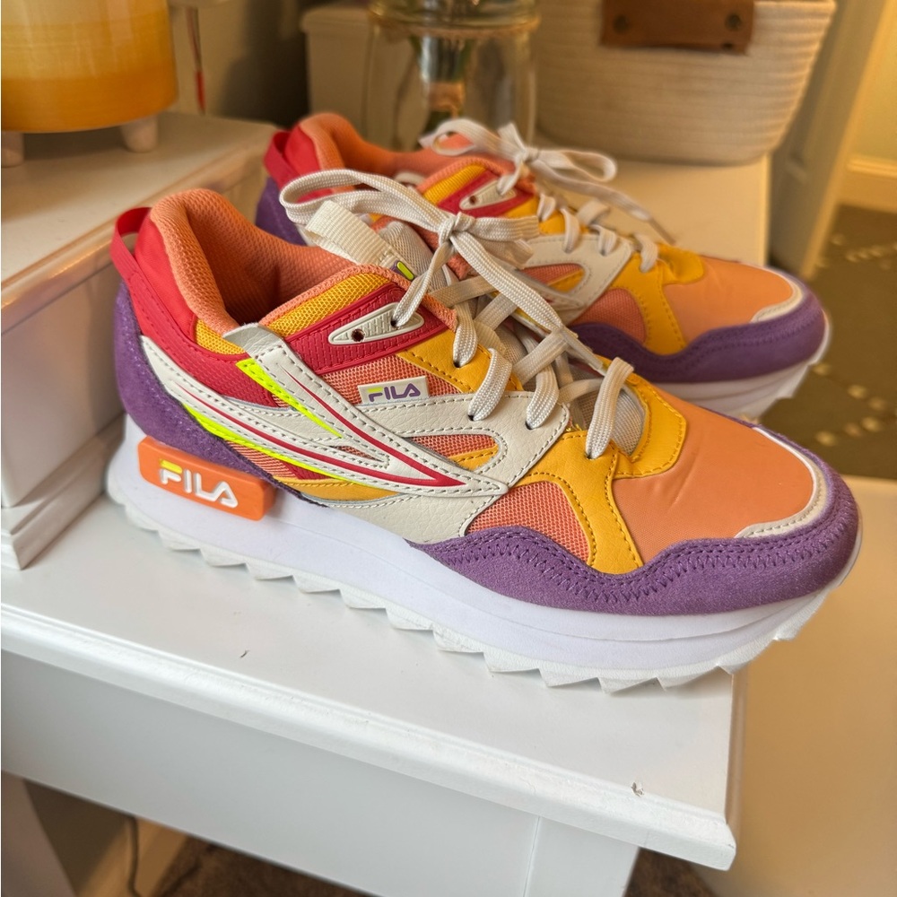 Fila Women's Multicolor Sneakers - Orange, Purple, Yellow